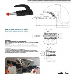 Kukamet 533-4-Q14 Döküm Gövdeli İtme Çekme  Toggle Clamp