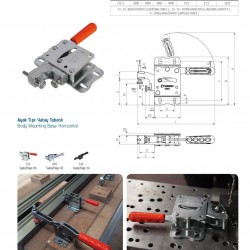 Kukamet 712-1 Yatay Tabanlı Kombine Hızlı Bağlantı Elemanı - Kukamet Toggle Clamp
