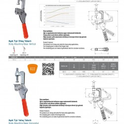 Kukamet 821 Dikey Tabanlı İşkence Tipi Clamp Hızlı Bağlantı Elemanı - Kukamet Toggle Clamp Kukamet 821 Dikey Tabanlı İşkence Tipi Clamp Hızlı Bağlantı Elemanı - Kukamet Toggle Clamp