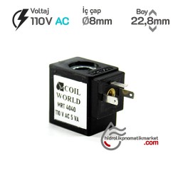 MRT4040 Pnömatik Valf Ventil Bobin 110V AC İç Çap 8mm x Boy 22,8mm - DIN 43650 Soket Bobin MRT4040 Pnömatik Valf Ventil Bobin 110V AC İç Çap 8mm x Boy 22,8mm - DIN 43650 Soket Bobin