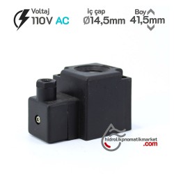 MRT4466 Pnömatik Valf Bobin 110V AC İç Çap 14,5mm x Boy 41,5mm - DIN 43650 Soket Bobin MRT4466 Pnömatik Valf Bobin 110V AC İç Çap 14,5mm x Boy 41,5mm - DIN 43650 Soket Bobin