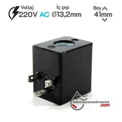 MRT4042 Pnömatik Valf Ventil Bobin 220V AC İç Çap 13,2mm x Boy 41mm - DIN 43650 Soket Bobin MRT4042 Pnömatik Valf Ventil Bobin 220V AC İç Çap 13,2mm x Boy 41mm - DIN 43650 Soket Bobin