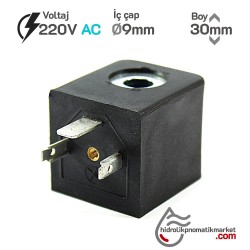 MRT4130 Pnömatik Hava Ventil Valf Bobini 220V AC İç Çap 9mm x Boy 30mm - DIN 43650 Soket Bobin MRT4130 Pnömatik Hava Ventil Valf Bobini 220V AC İç Çap 9mm x Boy 30mm - DIN 43650 Soket Bobin
