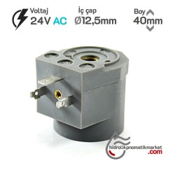 MRT4011 Pnömatik Valf Ventil Bobin 24V AC İç Çap 12,5mm x Boy 40mm - DIN 43650 Soket Bobin MRT4011 Pnömatik Valf Ventil Bobin 24V AC İç Çap 12,5mm x Boy 40mm - DIN 43650 Soket Bobin