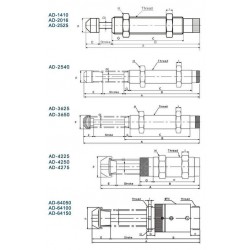 HAD-4250 Yaysız M42x1.5 STROK 50 mm Ayarlanabilir  HAD-4250 Yaysız M42x1.5 STROK 50 mm Ayarlanabilir