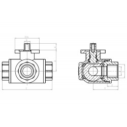 Aktüator Vanası Tepe Flanşlı vana üc  yollu T Tipi  1/4 ISO 5211 Aktüator Vanası Tepe Flanşlı vana üc  yollu T Tipi  1/4 ISO 5211