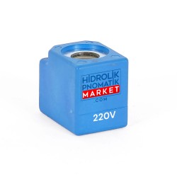 TORK 220V AC Pnömatik Hava Ventil Valf Bobini 220V AC İç Çap 15x15mm x Boy 39mm - DIN 43650 Soket Bobin