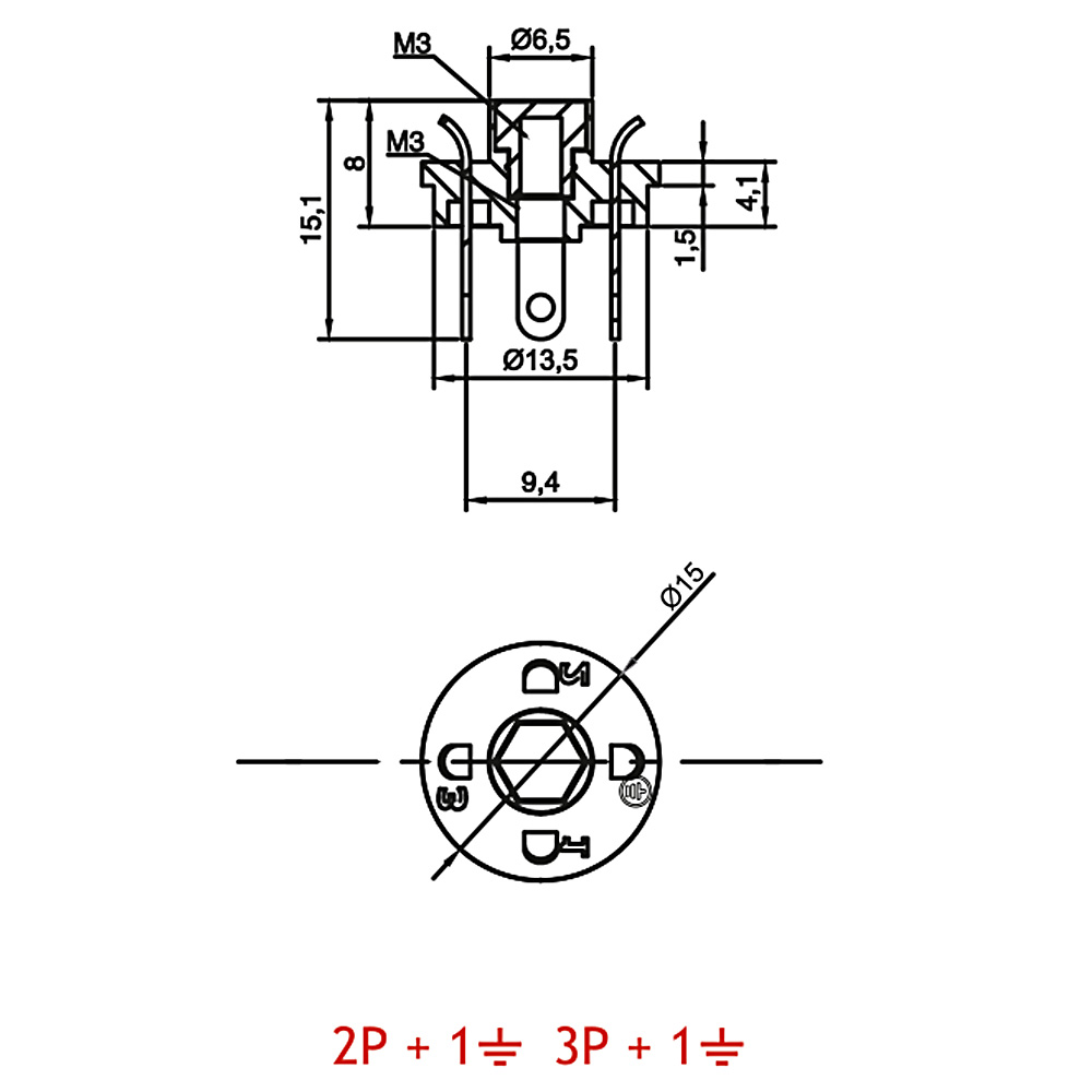 9,4mm Hidrolik Pnömatik Bobin Bağlantı Soketi CR02 CR03 Baza Bases 4 pimli Dar Tip Mrt 9010