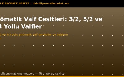 Pnömatik Valf Çeşitleri: 3/2, 5/2, 5/3 Yollu Valf Rehberi